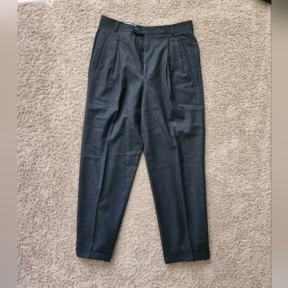 VESTIMENTA Italian Men's Black 100% Wool DressPants Size 33